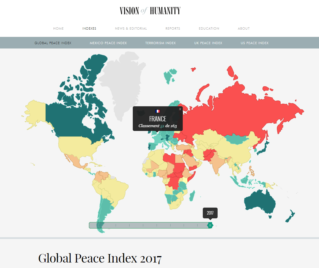 Indice De Paix Mondial Carte Interactive Forum